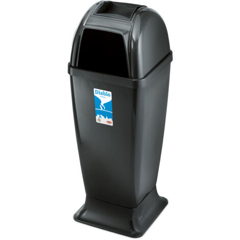Stefanplast CESTINO DIABLO Lt. 50 - cm. 30,7x30,7x85 h col. Antracite 4.00 pz