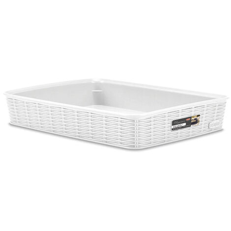 Stefanplast Cestino Scatola Organizer in plastica intrecciata bianco 35x26x6