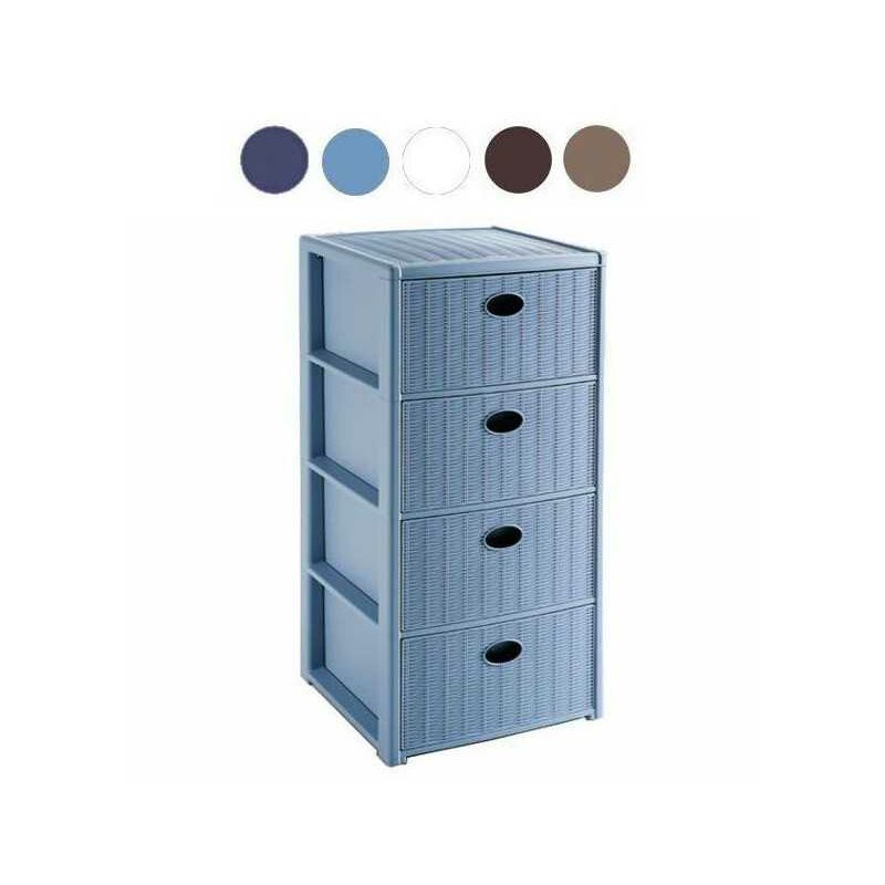 Commode 4 Tiroirs 40X40 h 80 Blanc Stefanpl