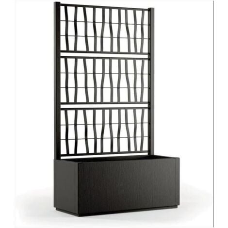 Stefanplast Fioriera Ethica Rettangolare Con Spalliera 80 Lt Con Pedana Drenante Graphite Gray - Grigio