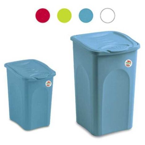 Stefanplast – Panier à linge fermé 50L – Dimensions 37 x 37 x H 56 cm – En plastique blanc – Pour espaces réduits