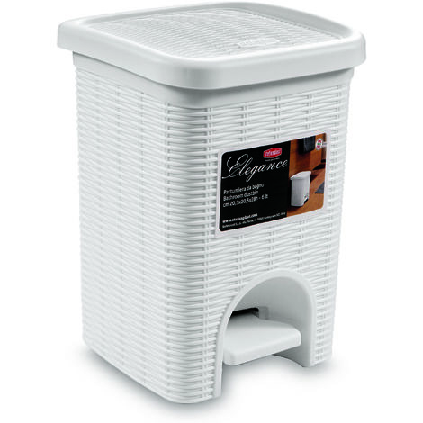 Stefanplast PATTUMIERA BAGNO ELEGANCE Lt. 6-cm. 20,5x20,5x28 h col. Bianco