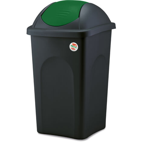 Stefanplast PATTUMIERA BASCULANTE MULTIPAT Lt. 60 - cm. 39x39x68 h col. Nero/Verde