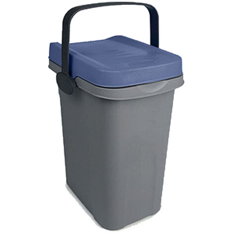 Stefanplast Pattumiera Eco System 7 Litri Grigio-Blu