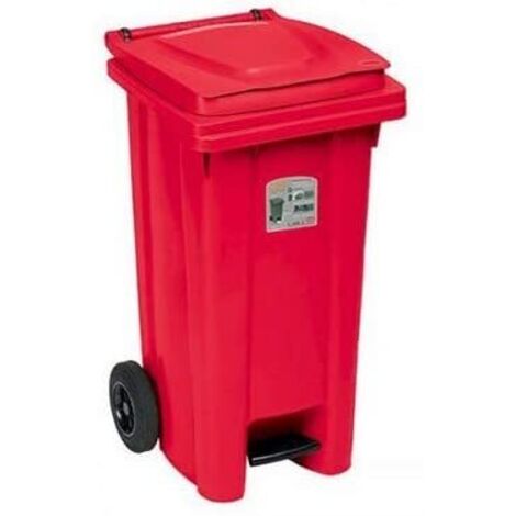 Stefanplast pattumiera rosso con pedale,120 litri