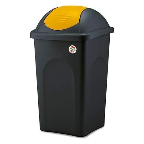 Stefanplast Pattumiere con Coperchio Oscillante 60 L Giallo
