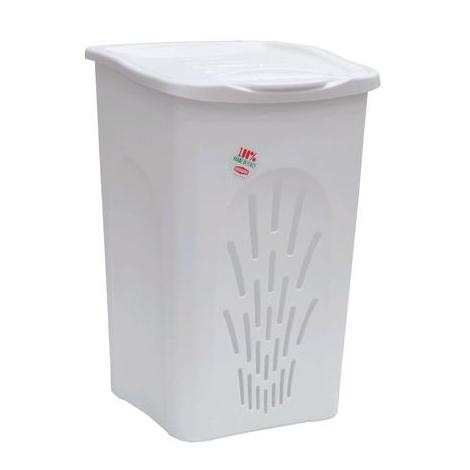 SGABELLO PORTABIANCHERIA IN ABS BIANCO SACCO 33 L BAGNO LAVANDERIA BUCATO  WINGS