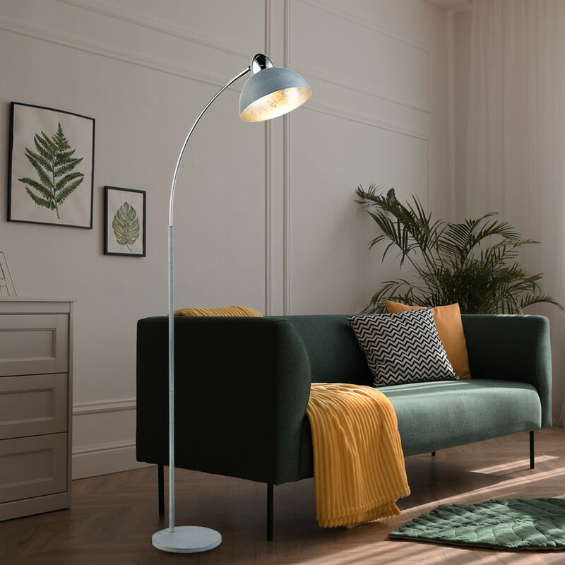 

Lámpara de arco de pie para sala de trabajo, lámpara de punto de hoja de plata ajustable en un juego que incluye bombillas LED