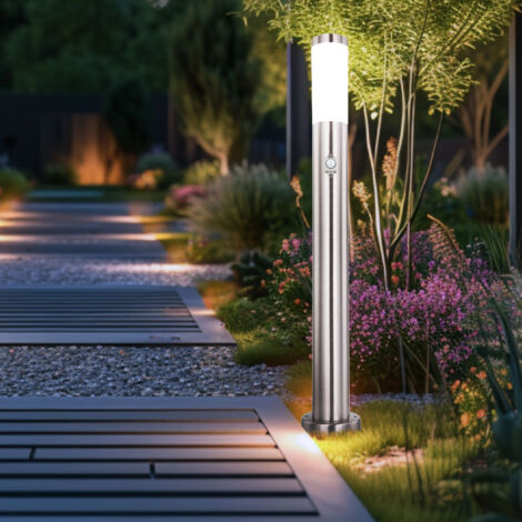 piantana led da giardino con portalampada e27 (max 60w) in acciaio inossidabile 80cm ip44