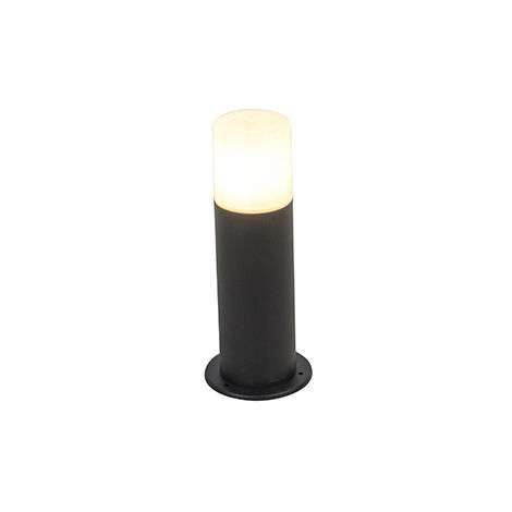 Stehende Außenlampe schwarz mit Opalschirm weiß 30 cm IP44 - Odense - Schwarz
