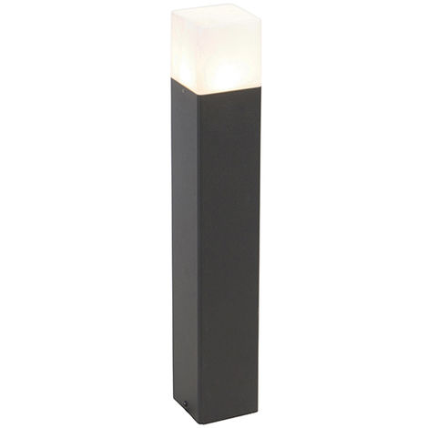 Stehende Außenlampe schwarz mit opalweißem Schirm 50 cm - Dänemark - Weiß