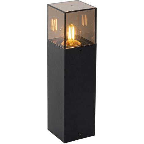 Stehende Außenleuchte schwarz mit Rauchglas 30 cm - Dänemark