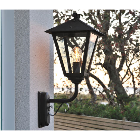 Stehende Wandleuchte BENU, E27, Aluminium schwarz, Höhe 61 cm