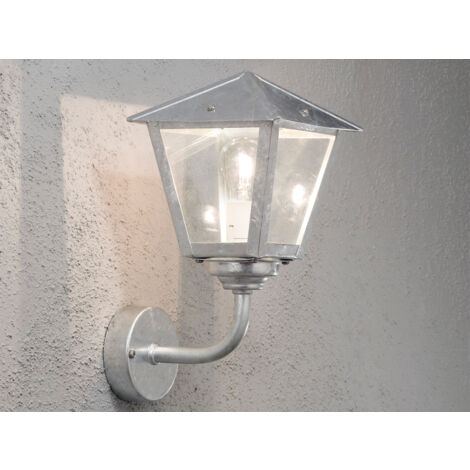 Stehende Wandleuchte BENU, E27, galvanisierter Stahl, Höhe 39 cm