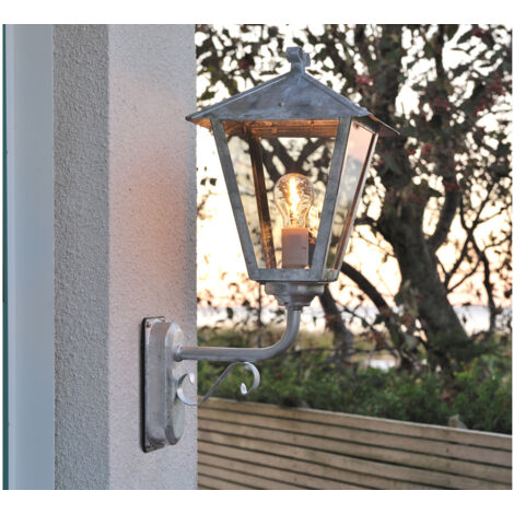 Stehende Wandleuchte BENU, E27, galvanisierter Stahl, Höhe 61 cm