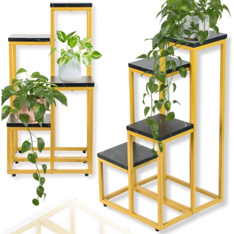 Stehender Blumenständer, Pflanzenständer, Metall Loft, 4 Ebenen, 68cm