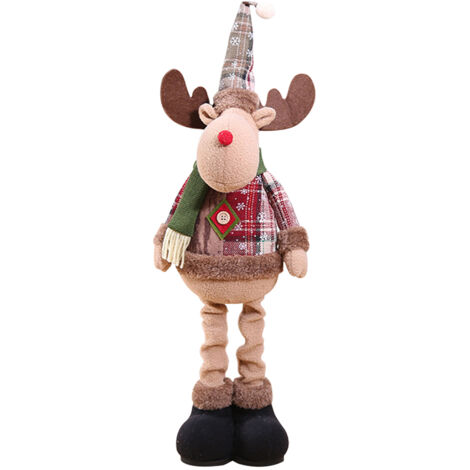 Stehender Plüsch-Weihnachtsmann mit ausziehbaren Beinen – Plüschtier für den Weihnachtsbaum