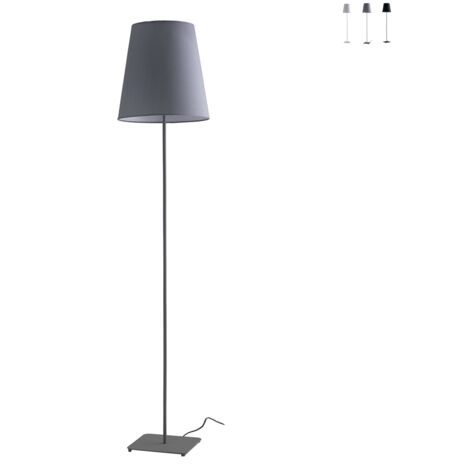 Stehlampe aus Metall mit Stoffschirm 155 cm Elvis - Grau