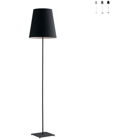 Stehlampe aus Metall mit Stoffschirm 155 cm Elvis - Schwarz