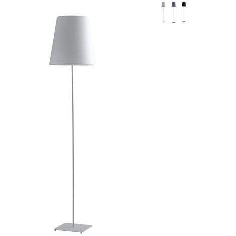Stehlampe aus Metall mit Stoffschirm 155 cm Elvis - Weiß