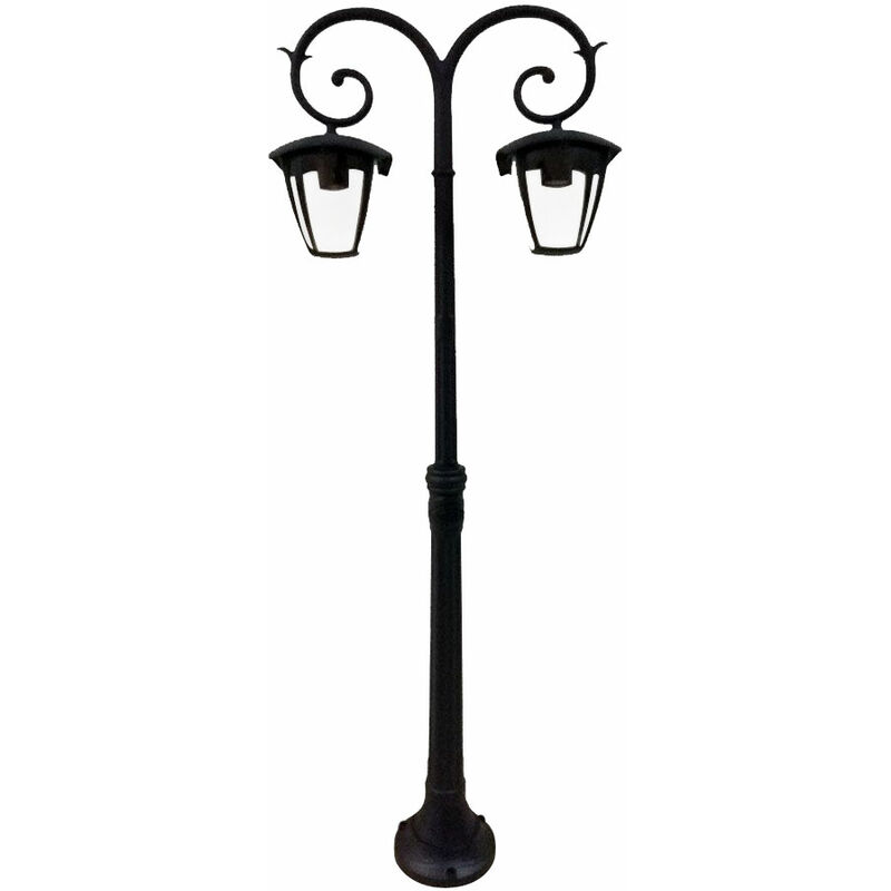 V-tac - Außen Leuchte Garten Weg Kandelaber ALU Steh Beleuchtung IP44 Glas Stand Lampe 7061