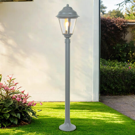 Stehlampe außen Messing massiv rostfrei 100 cm für E27 IP43 Rustikal Wegeleuchte außen Stehlampe Garten