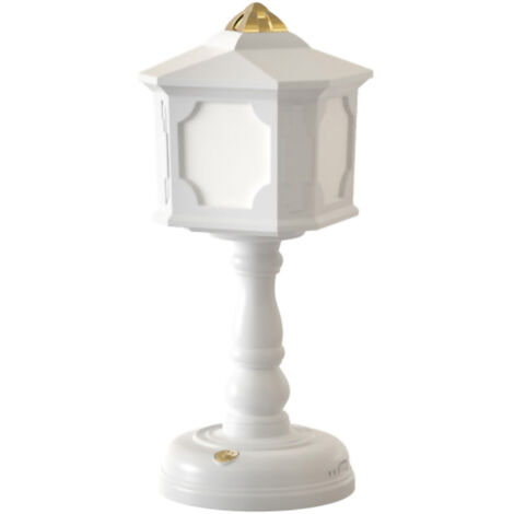 Stehlampe im Retro-Stil mit USB-Ladefunktion, intelligenter Dimmfunktion und drei Farbtemperaturen – Tischleuchte für Büro und Studentenwohnheim, Weiß