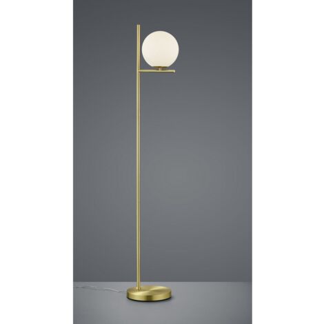 Stehlampe Kugel Glas Weiß Messing H150 cm Pure Trio Lighting