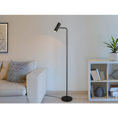 DEFIBRICO Stehlampe MARLEY in Schwarz matt, Spot schwenkbar, Höhe 151cm