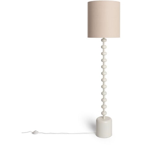 EFECTOLED Stehlampe Metall und Leinen Aimahar Gardenia Weiß