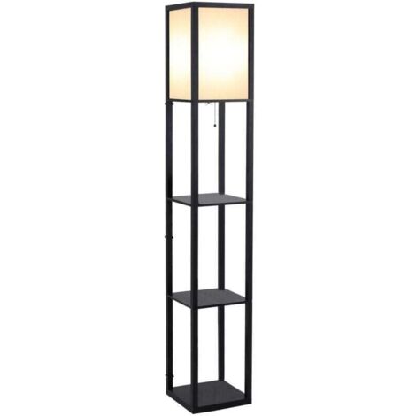 Stehlampe mit 3 Ablagen, dreifarbiger Beleuchtung, Retro-Stil, Industriedesign, ideal für Wohnzimmer, Schlafzimmer und Büro.