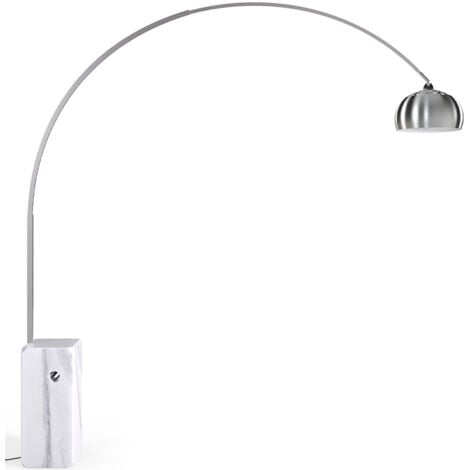 Stehlampe mit Marmorsockel - Wohnzimmerlampe - Bow Weiß