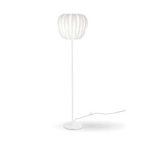 Stehlampe mit Sockel und Stab aus weißem Metall Cm. 42 x 172 Std
