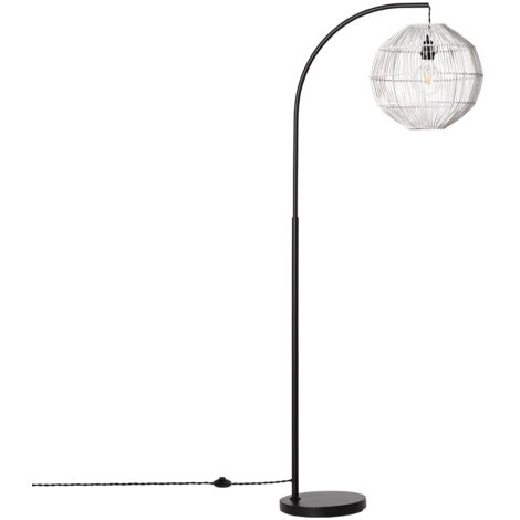 Stehlampe Rattan Kithnos Schwarz