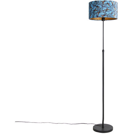 Stehlampe schwarz mit Veloursschirm Schmetterlinge 35 cm - Parte - Bunt