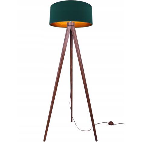 Stehlampe stehend TRIPOD goldenes Holz