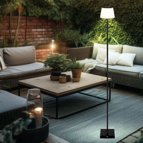 Stehlampe Stehleuchte Standleuchte Beistellleuchte Außenlampe mit Touchdimmer, Metall Kunststoff schwarz, Akku CCT USB, LED 4W 200Lm 3000K, 4000K, 5000K, H 120 cm