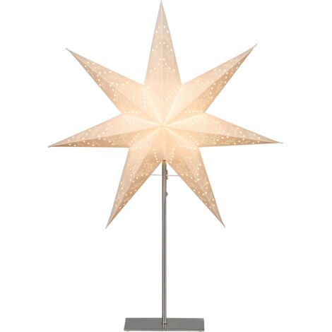 Stehlampe Weihnachtsstern Sensy, 3D Papierstern, Weiß, 78cm
