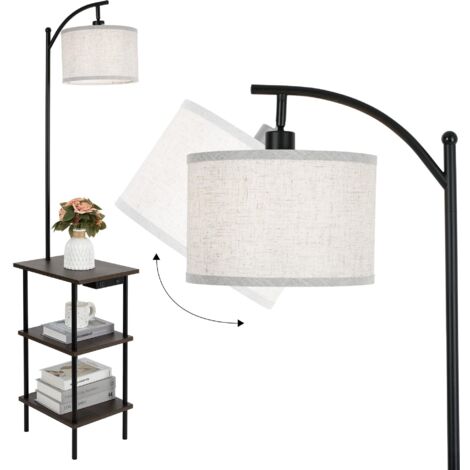 Stehlampe Wohnzimmer mit Tisch Holz Vintage