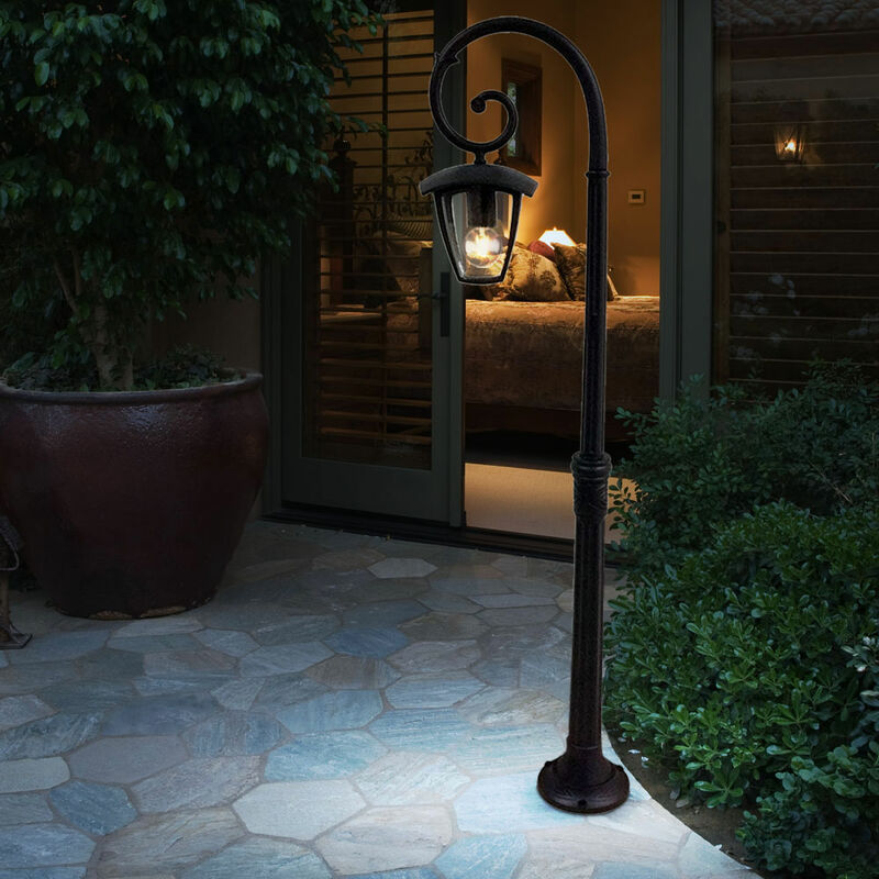 Etc-shop - Lanterne d'éclairage de chemin extérieur Lampadaire de terrasse IP44 ALU dans un ensemble comprenant des ampoules LED