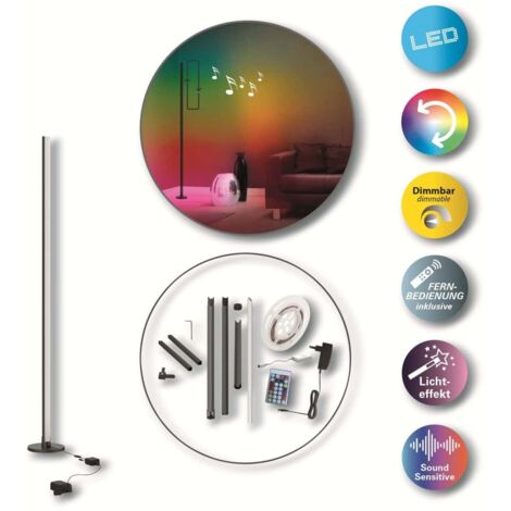 Stehleuchte Bodenleuchte Standleuchte Fernbedienung dimmbar RGB LED H 150 cm