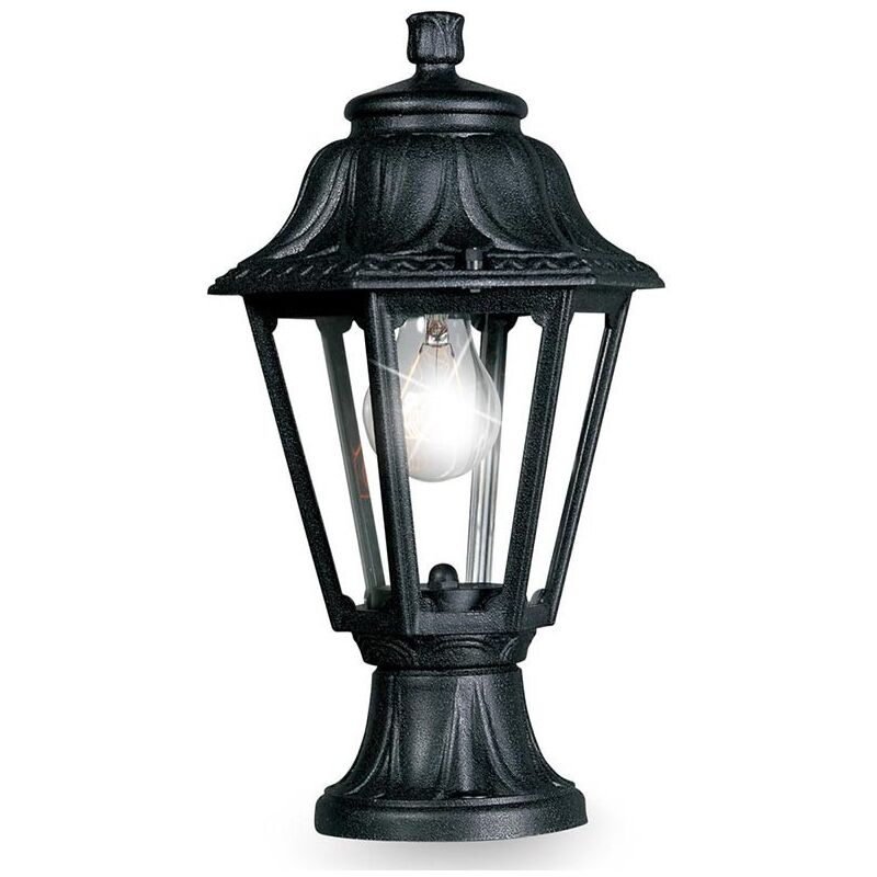 Lanterne sur pied 'Mikrolot/Anna' E27 IP55 diffuseur transparent - Noir Lanterne sur pied 'Mikrolot/Anna' E27 IP55 diffuseur transparent - Noir