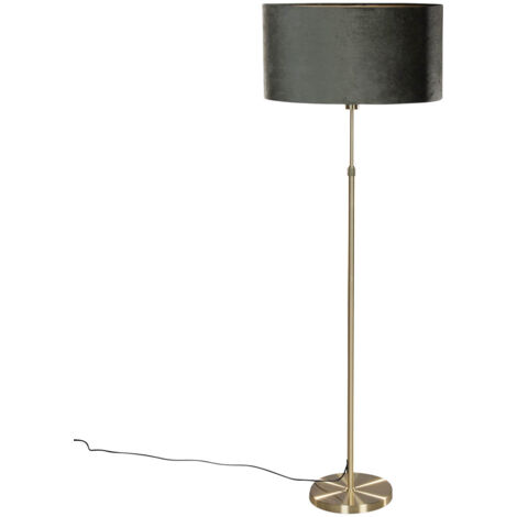 Stehleuchte Gold mit ovalem Samtschirm Grün 50cm - Parte