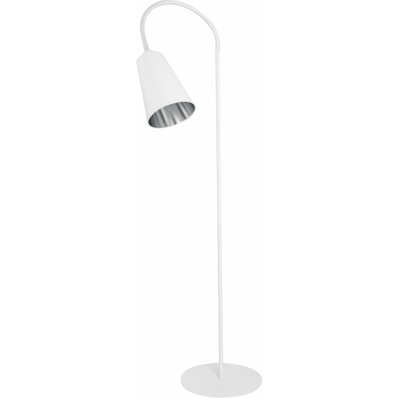Stehleuchte Metall flexibler Arm 145cm Weiß Silber - Weiß, Silber
