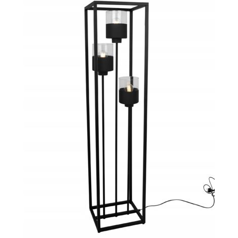 Stehleuchte, Metallschirm, Schwarz, 130 cm