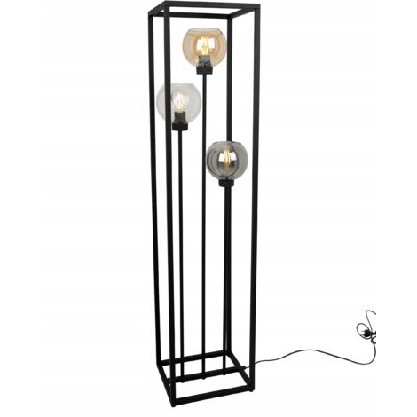 Stehleuchte, Metallschirm, Schwarz, 130 cm