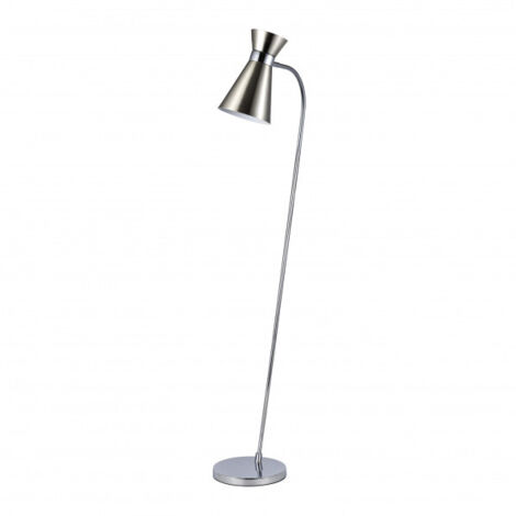 Stehleuchte petra 1xe27 nickel/chrom 139x39x25 cm schwenkbar