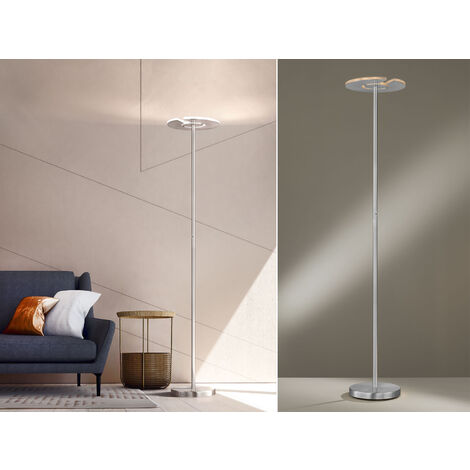 Stehleuchte Standlampe Wohnzimmerlampe LED CCT Nickel  Dimmbar Chrom H 180 cm