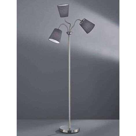 Windu Stehlampe 3xE27 Lampenschirme cm und Trio Grau Nickel Beleuchtung H140