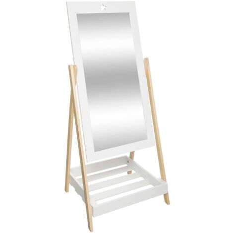 Stehspiegel mit Ablage, weiß, 102 x 46,5 cm